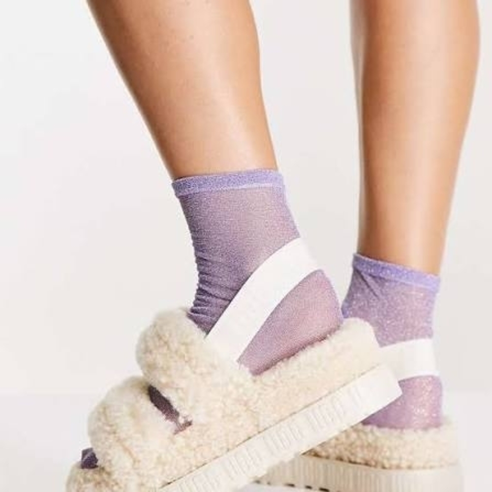 Cozy Cream Fluffy Women's Slides - Picture 2 of 6